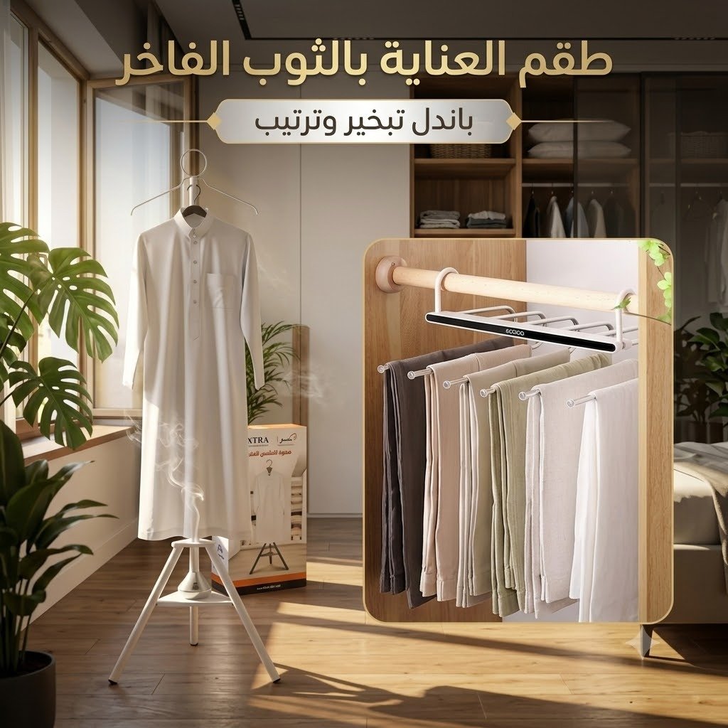 ستاند تبخير الملابس مع شماعة 9 طبقات